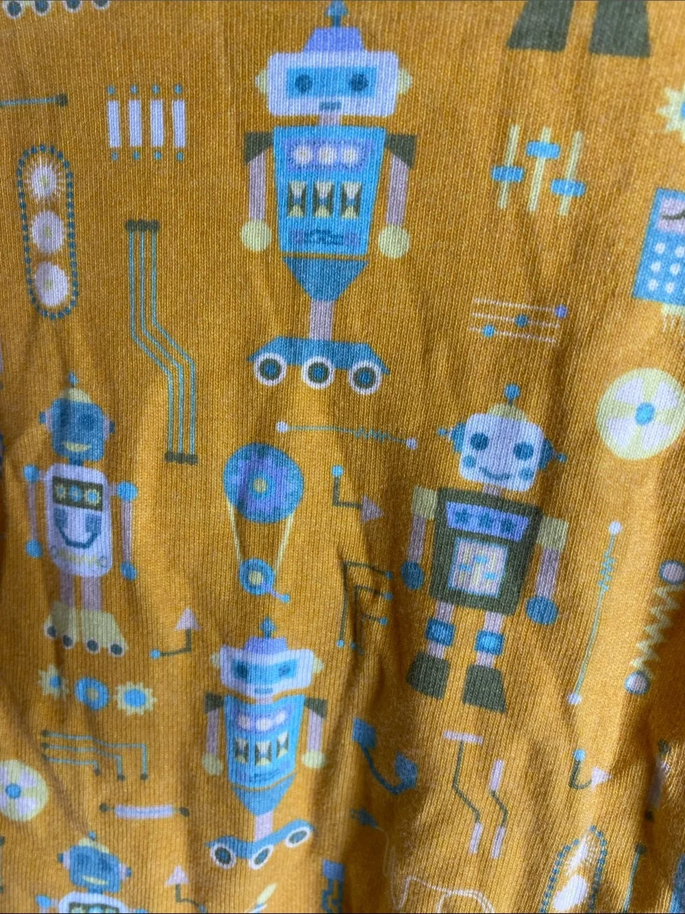 Piccolina Yellow Robot Print Pajama Set